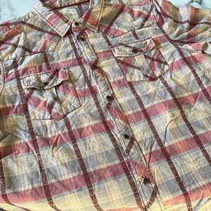 Ecoths Black Pearl Western Style Short Sleeve Button Front Mens L